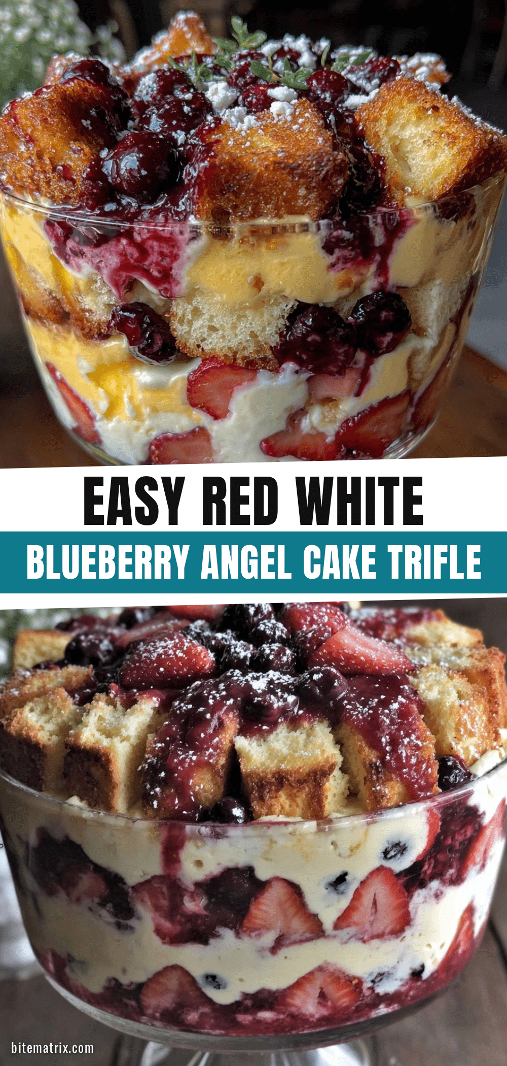 red white and blueberry angel cake trifle recipe