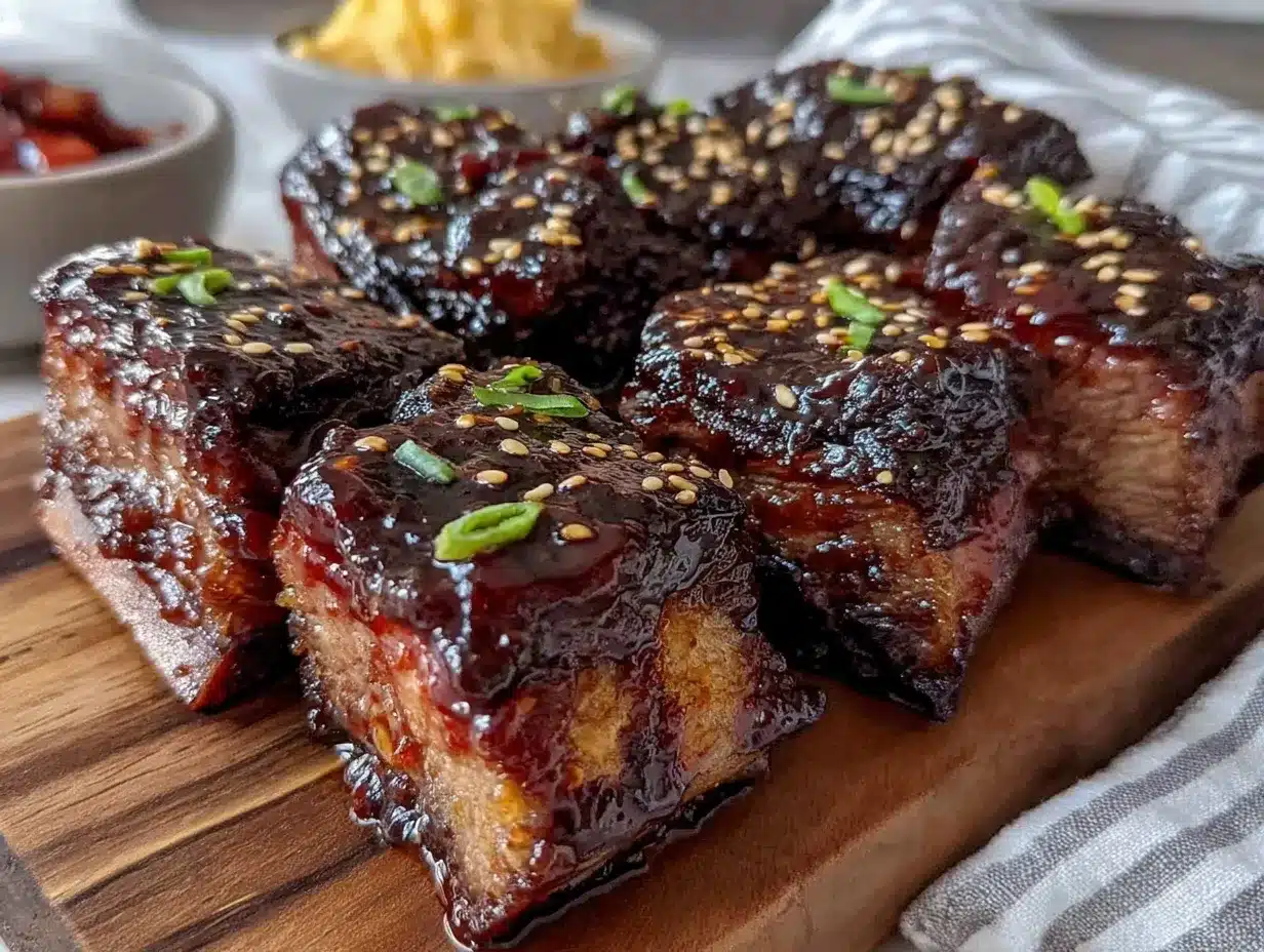 sticky korean bbq beef short ribs preparation steps