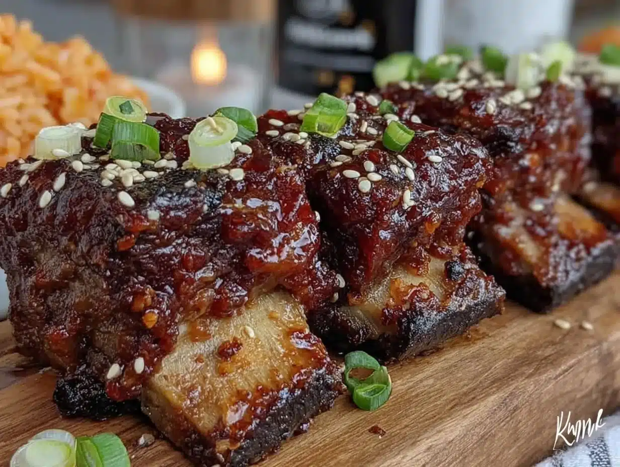 sticky korean bbq beef short ribs - featured image