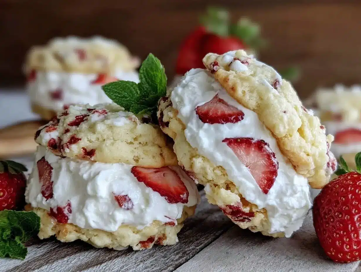 strawberry cream cheese sandwich cookies preparation steps
