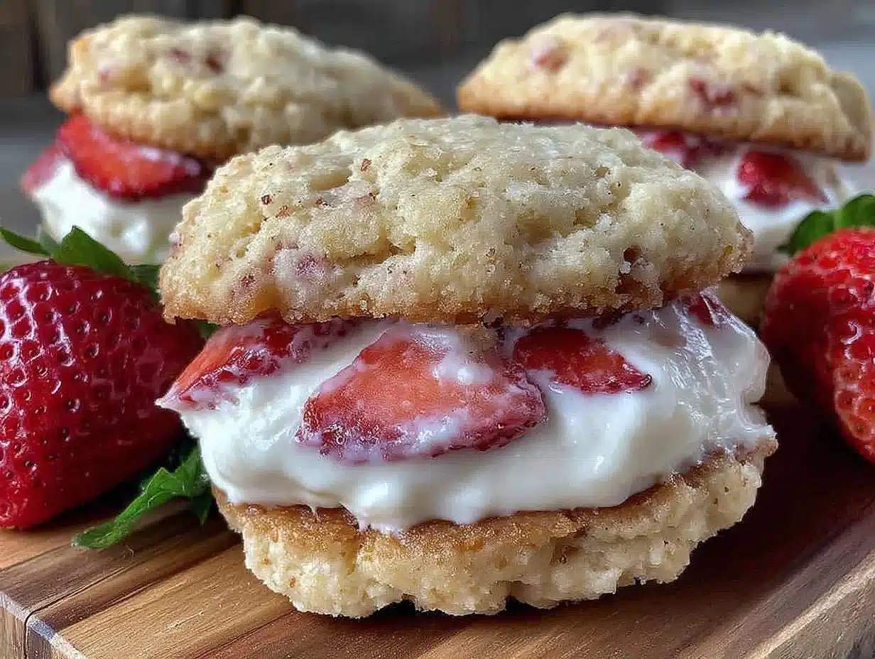 strawberry cream cheese sandwich cookies - featured image