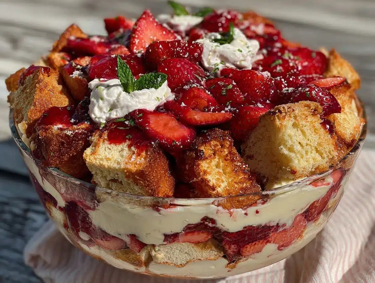 strawberry shortcake trifle preparation steps