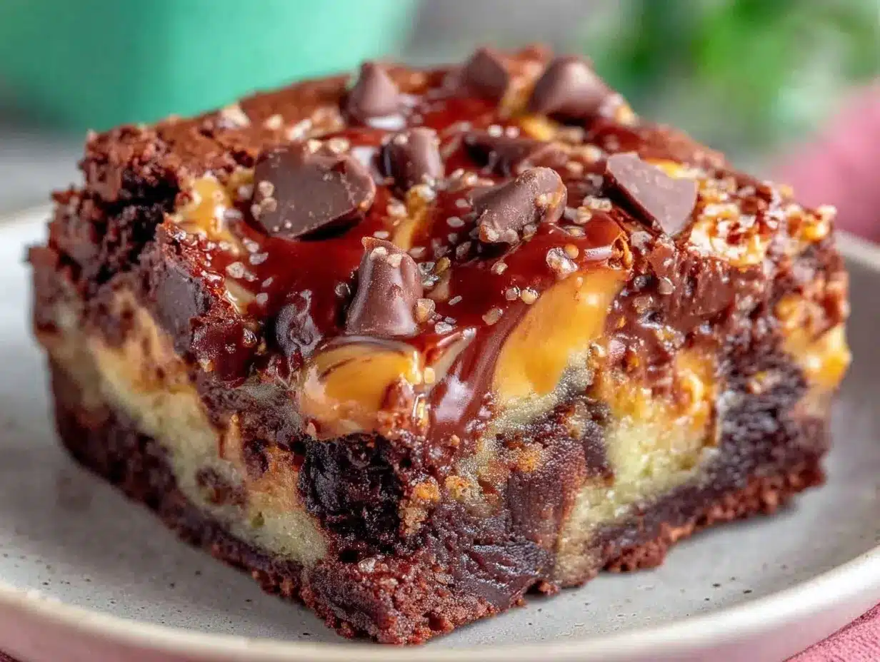 Ultimate Fudgy Chocolate Peanut Butter Brownie Cake preparation steps
