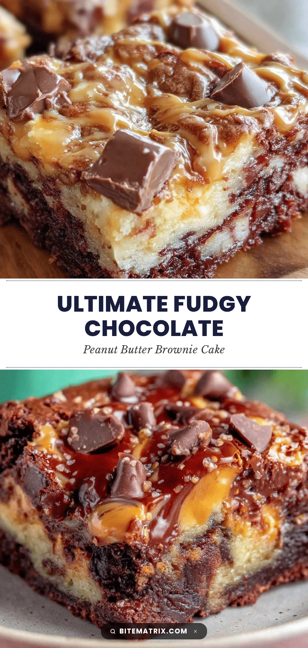 Ultimate Fudgy Chocolate Peanut Butter Brownie Cake recipe