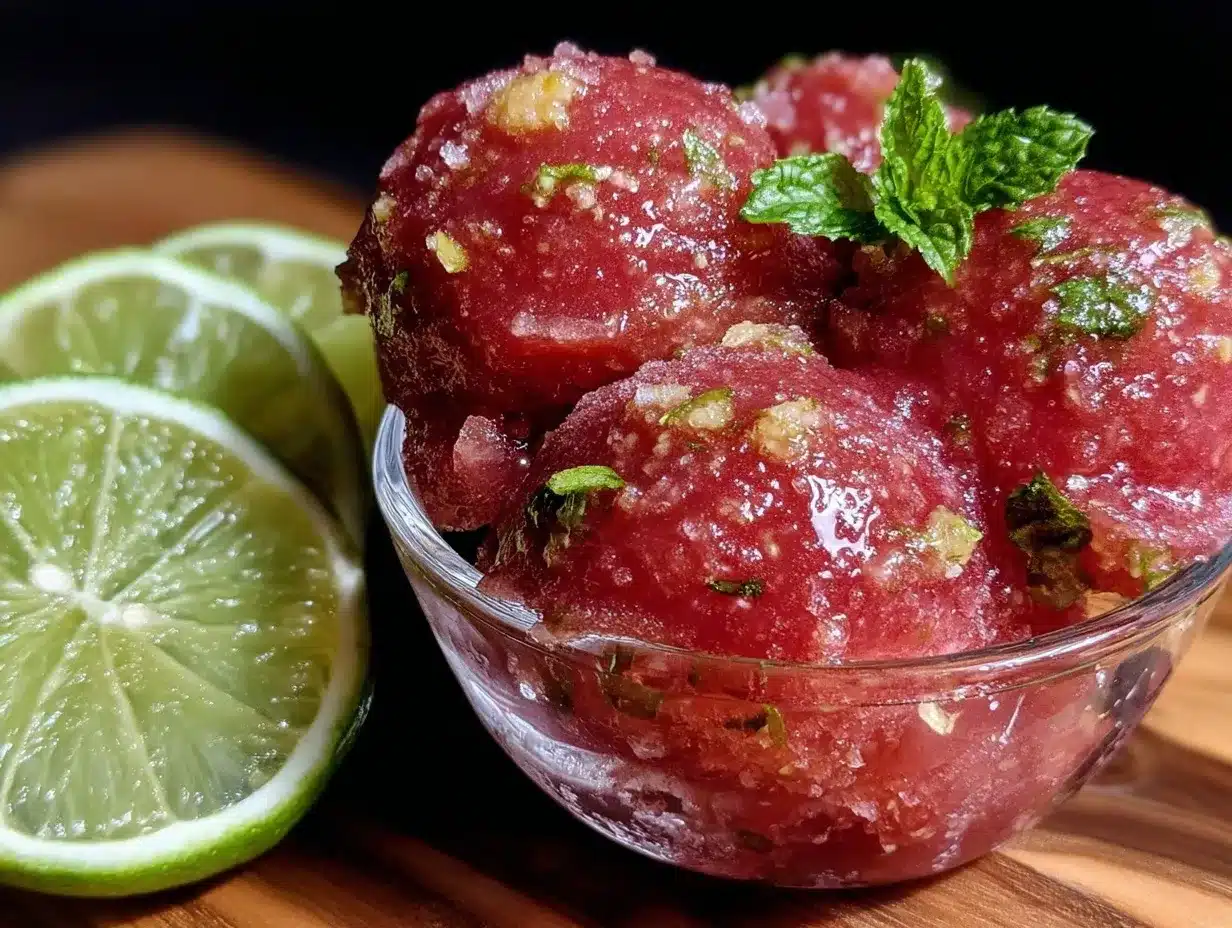 watermelon lime mint sorbet preparation steps