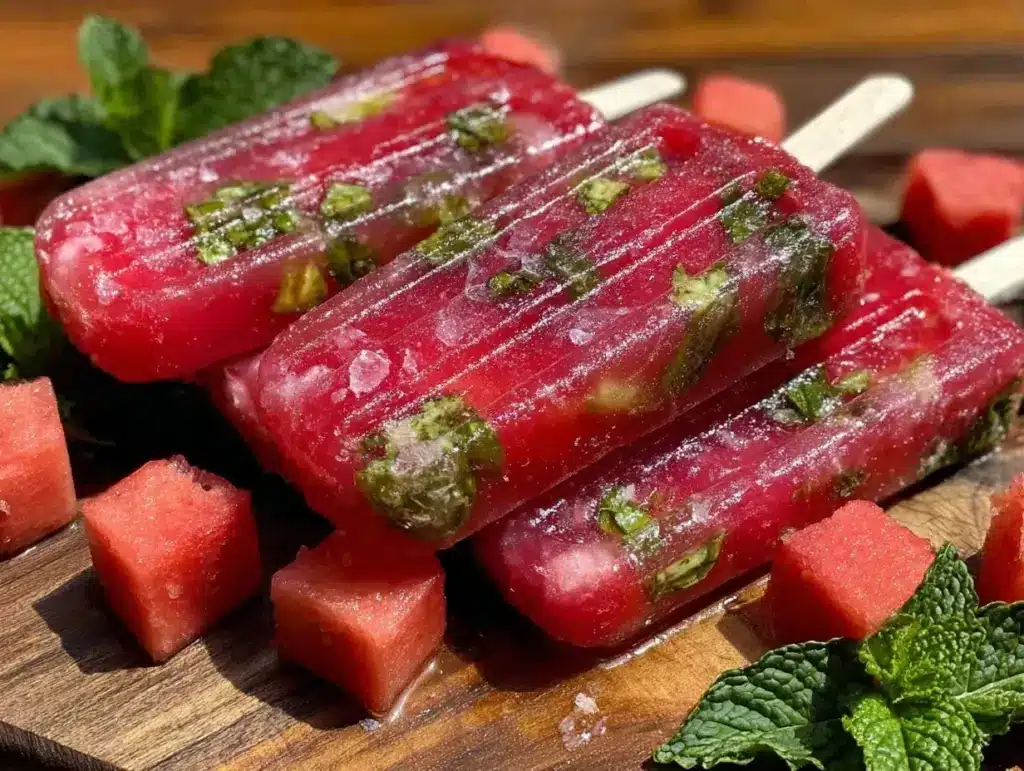 watermelon mint mojito popsicles - featured image