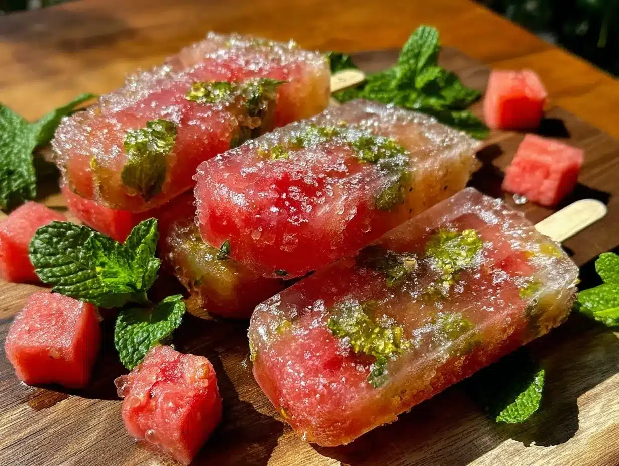 watermelon mint mojito popsicles preparation steps