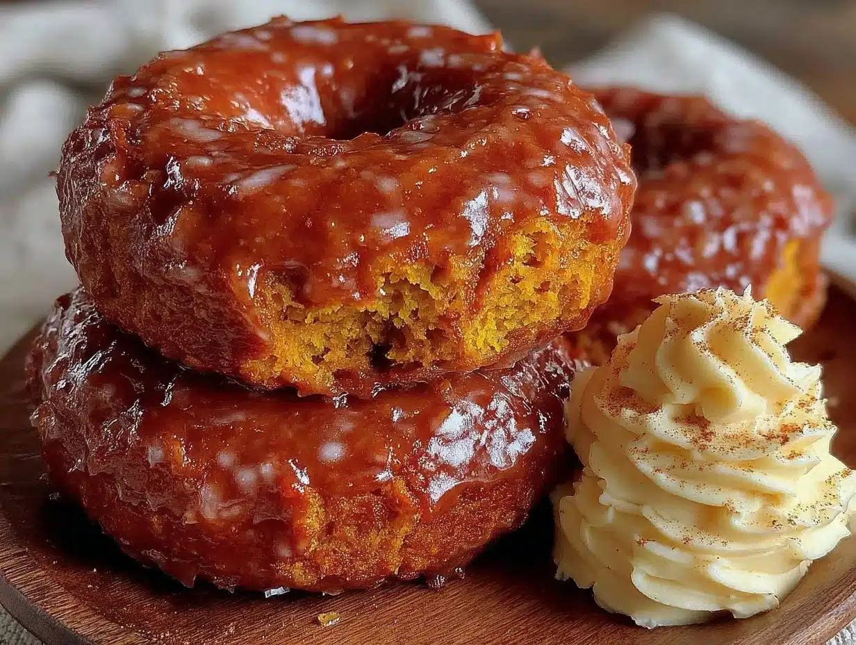 apple cider glazed pumpkin bagels - featured image