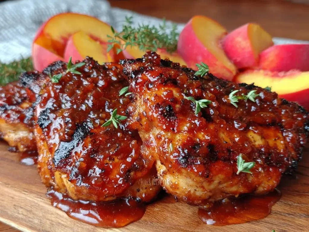 bourbon peach bbq sauce - featured image