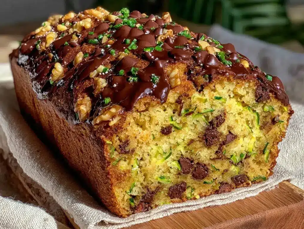 brown butter chocolate chip zucchini bread - featured image