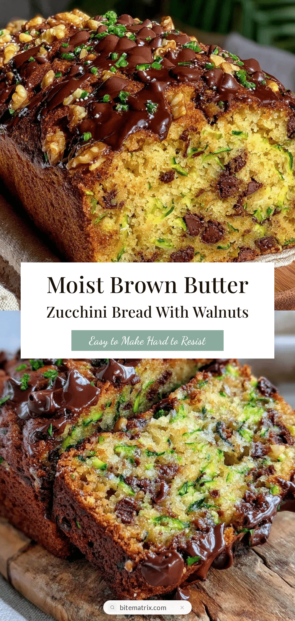 brown butter chocolate chip zucchini bread recipe