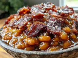 brown sugar bourbon baked beans - featured image