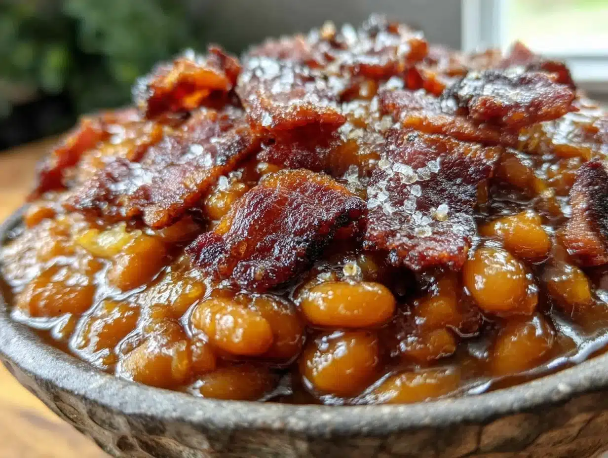 brown sugar bourbon baked beans - featured image