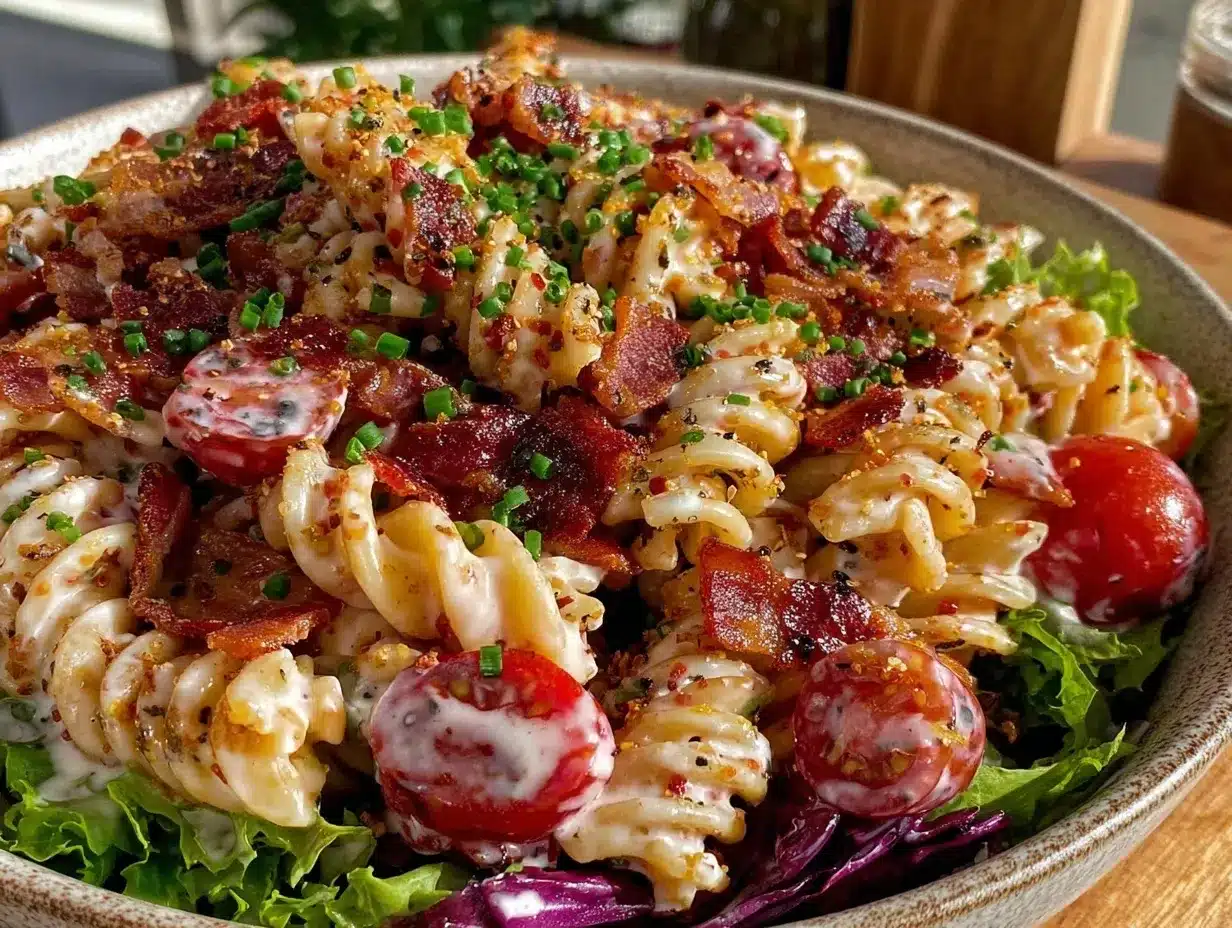 creamy blt pasta salad preparation steps