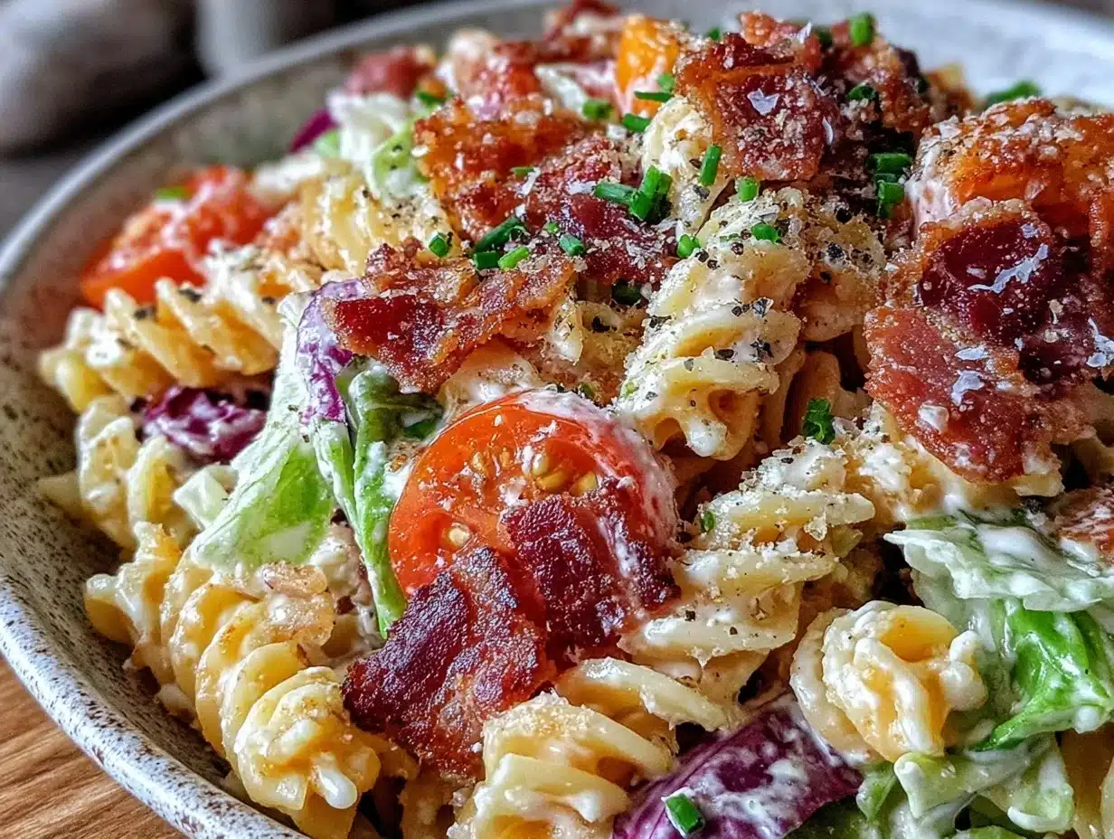 creamy blt pasta salad - featured image