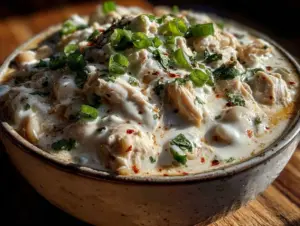 creamy crockpot white chicken chili - featured image