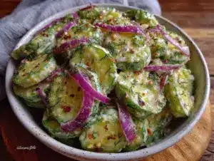 creamy dill cucumber salad - featured image