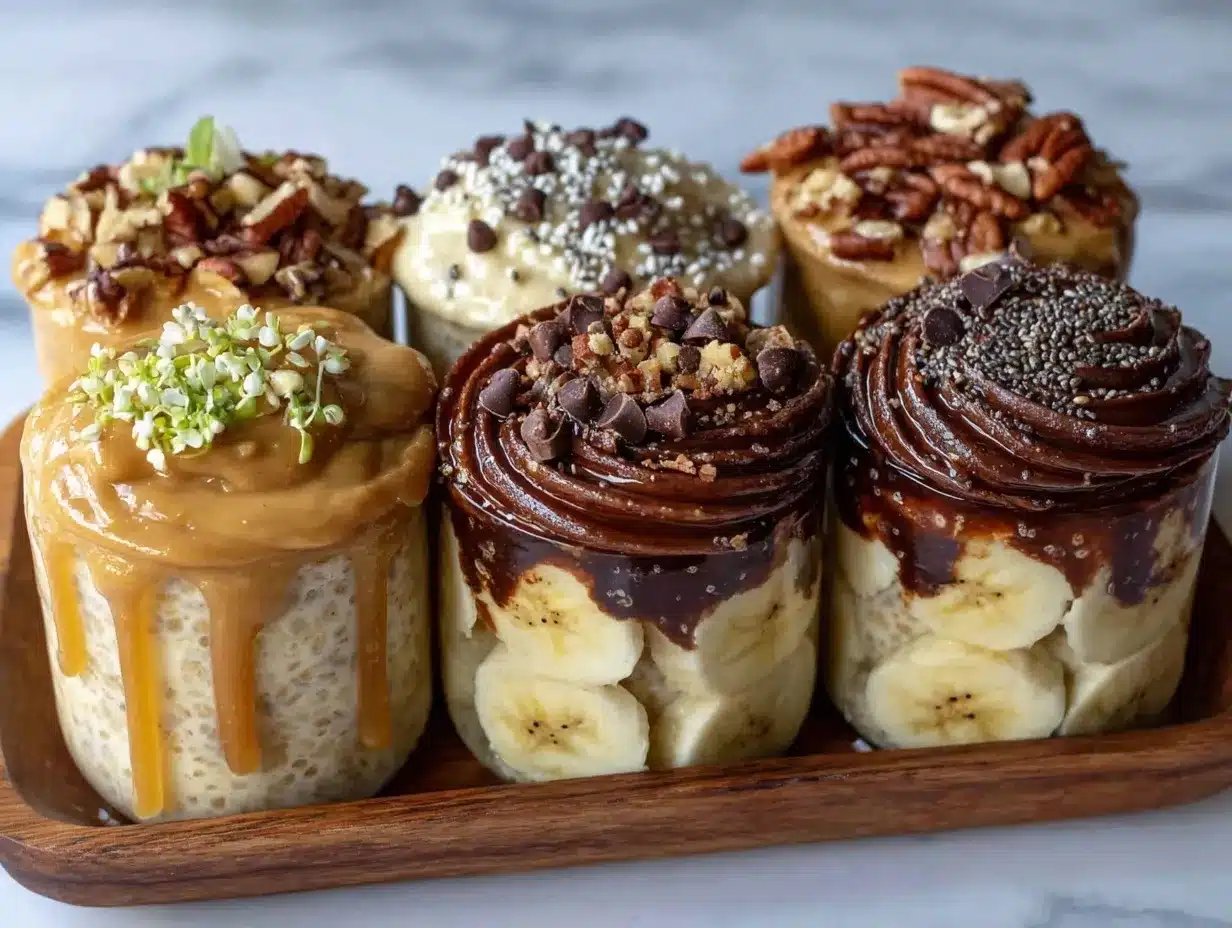 creamy peanut butter banana overnight oats preparation steps