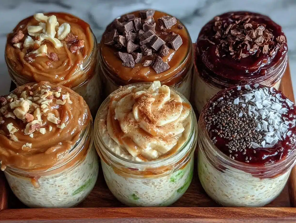 creamy peanut butter banana overnight oats - featured image