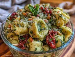 creamy pesto tortellini salad - featured image