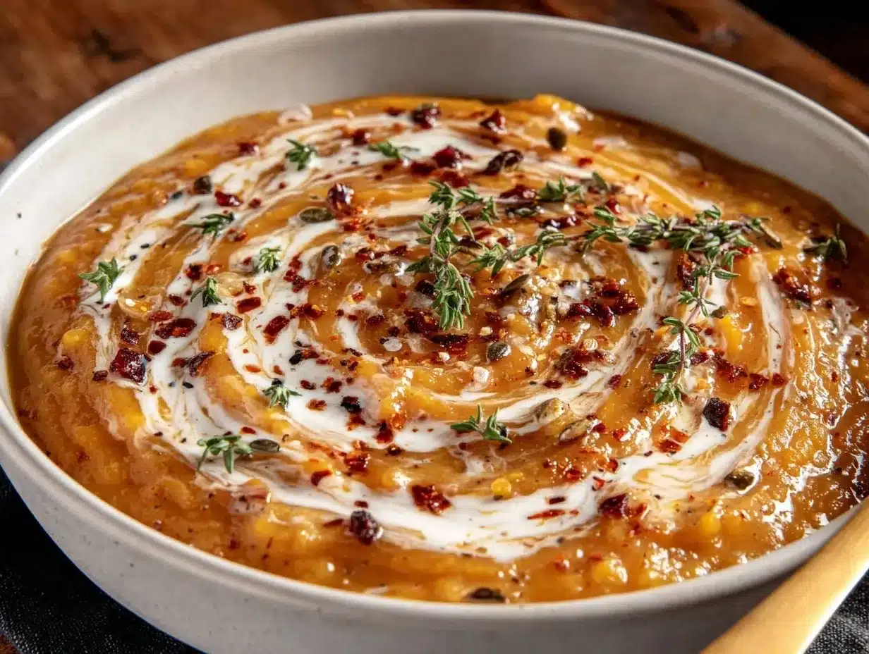 creamy slow cooker butternut squash apple soup preparation steps