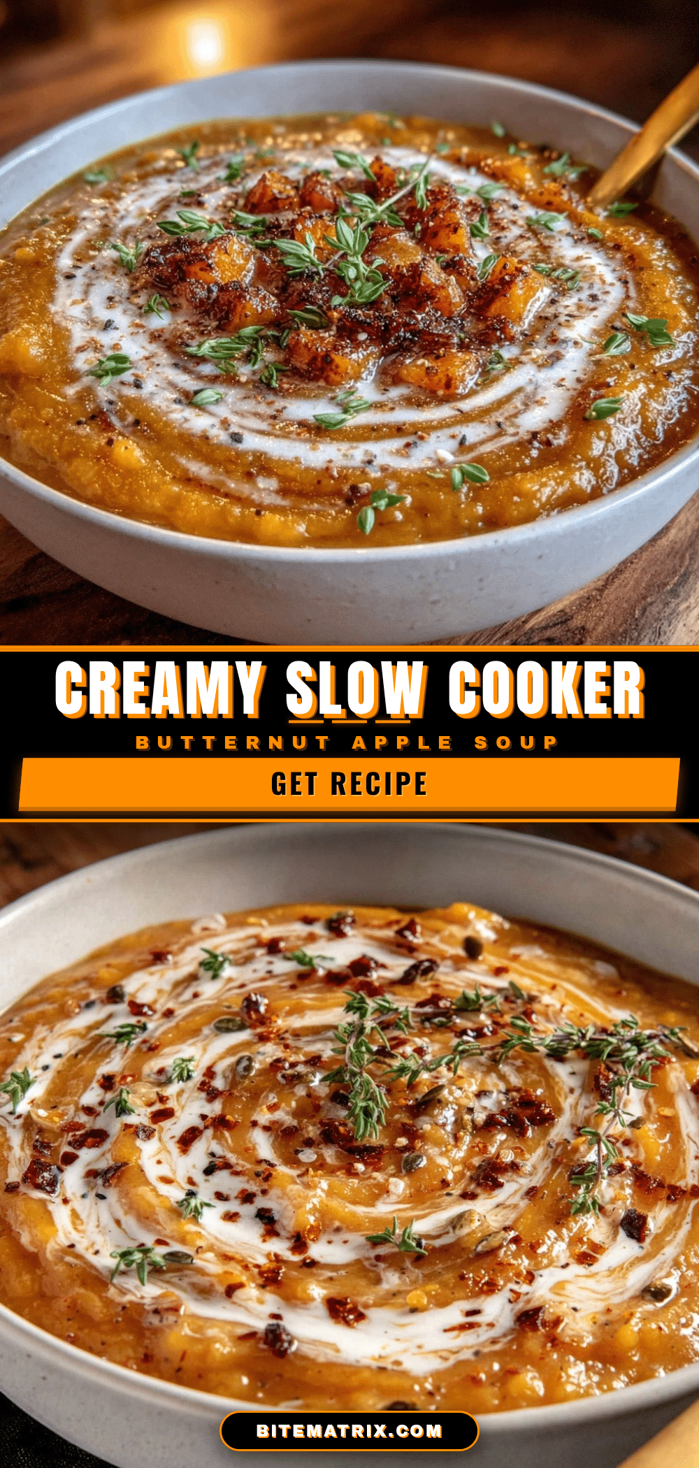 creamy slow cooker butternut squash apple soup recipe