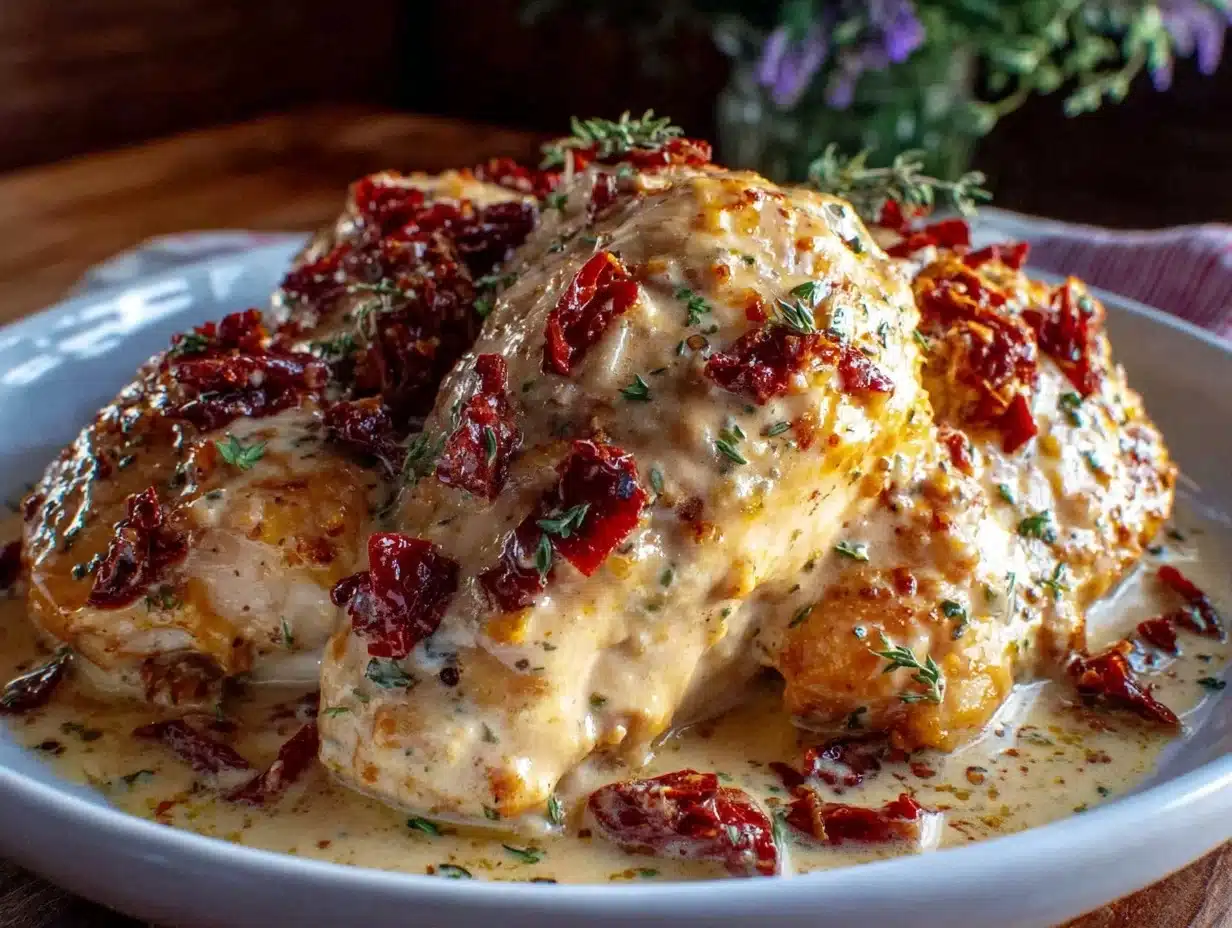 creamy slow cooker marry me chicken - featured image