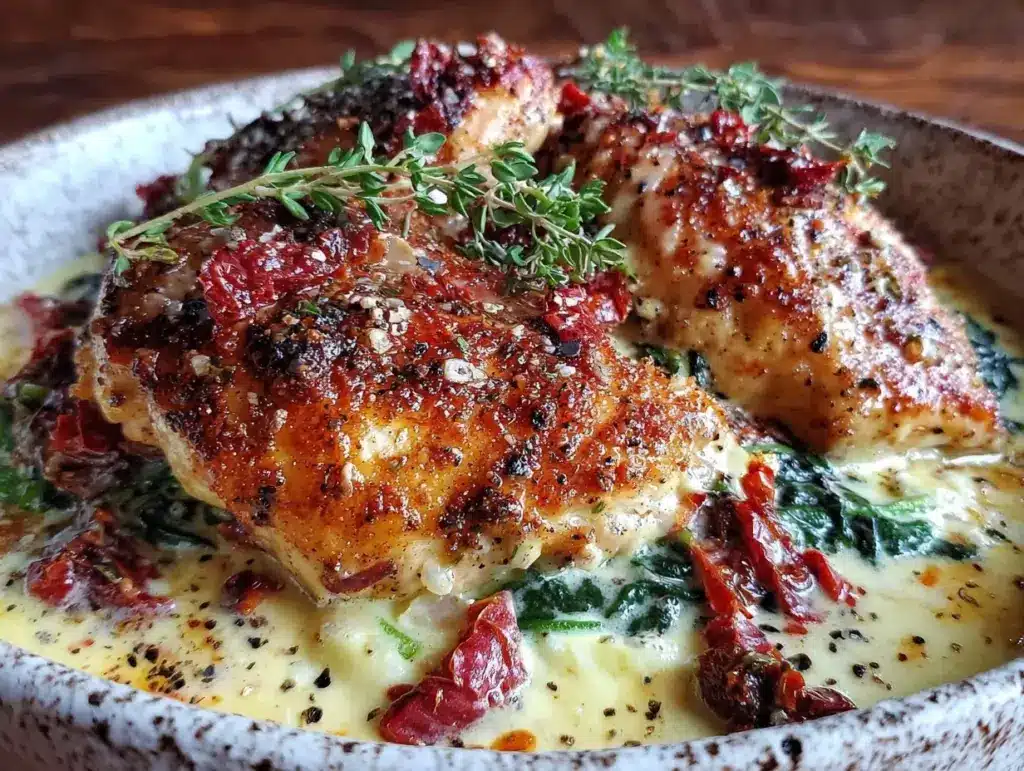 creamy tuscan chicken - featured image