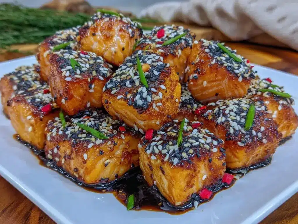 crispy air fryer salmon bites - featured image