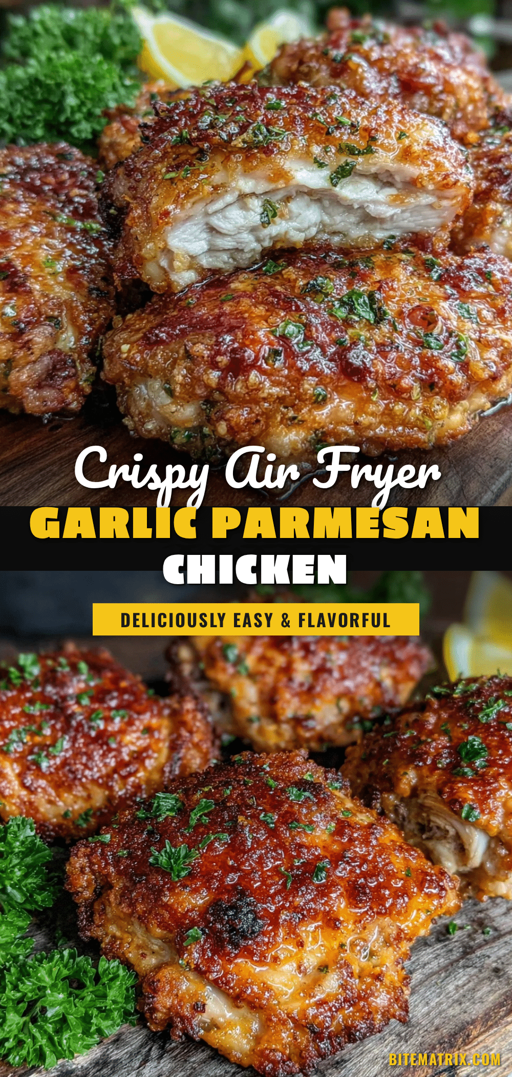 crispy garlic parmesan chicken thighs air fryer recipe recipe