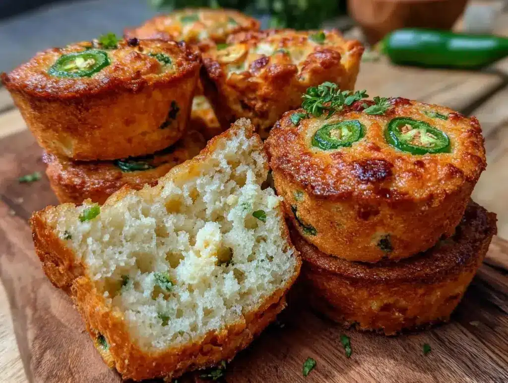crispy jalapeño cheddar cornbread muffins - featured image