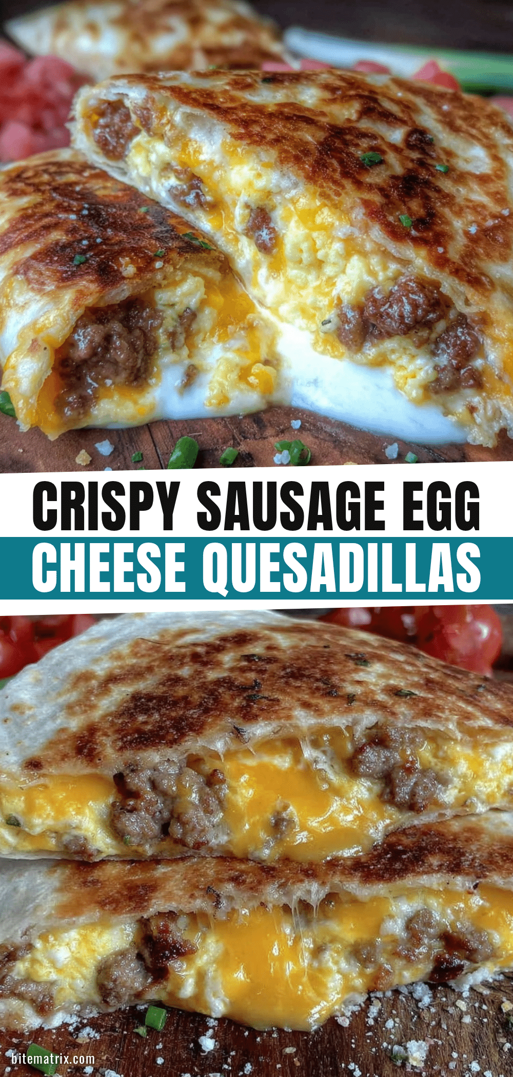 crispy sausage egg and cheese breakfast quesadillas recipe