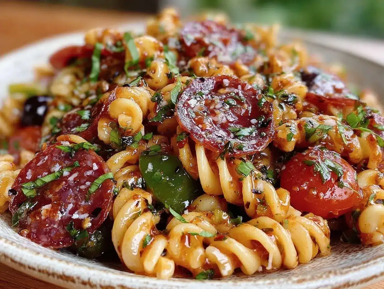 crispy viral tiktok pasta salad preparation steps