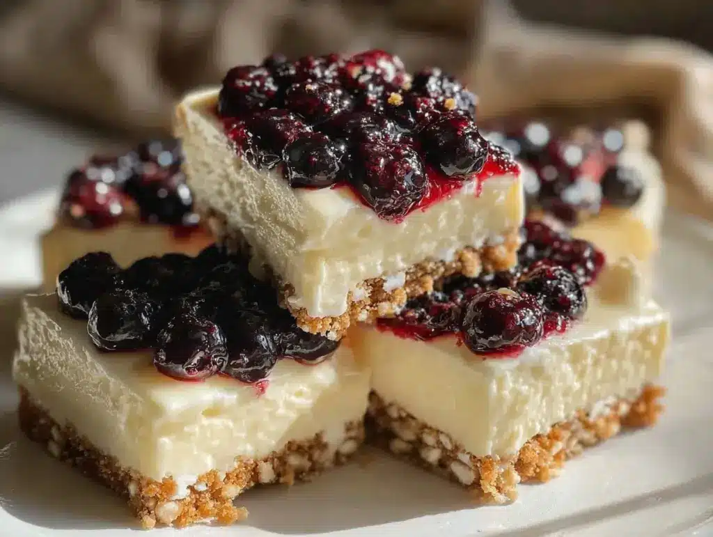 easy creamy lemon blueberry icebox cake - featured image