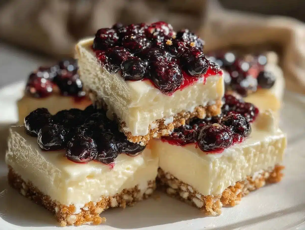 easy creamy lemon blueberry icebox cake - featured image