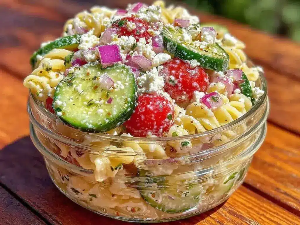 easy greek pasta salad - featured image