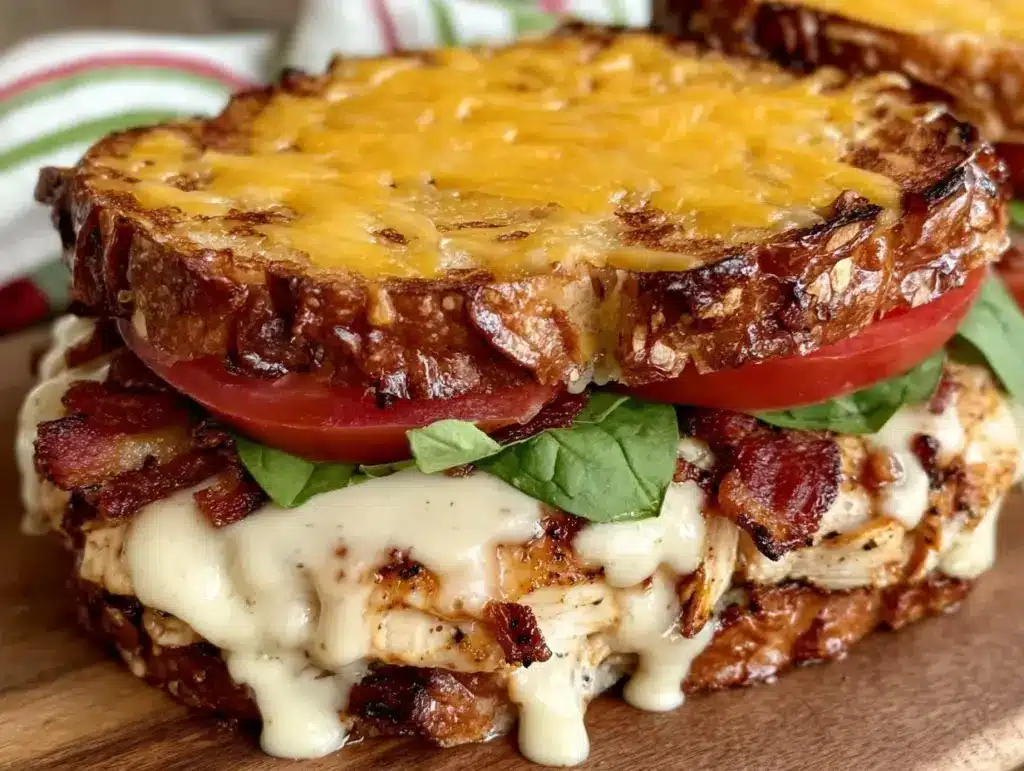 easy grilled chicken cheddar sandwich - featured image