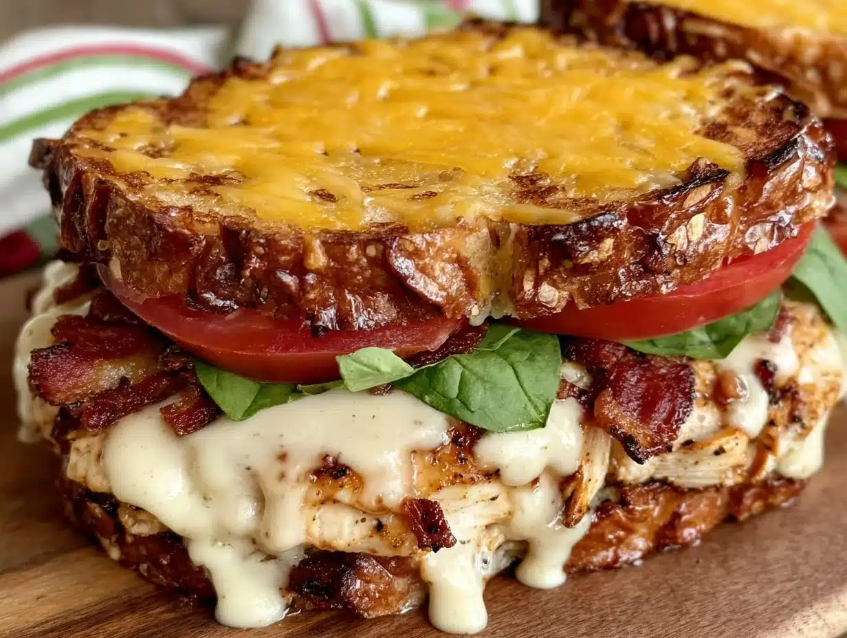 easy grilled chicken cheddar sandwich - featured image