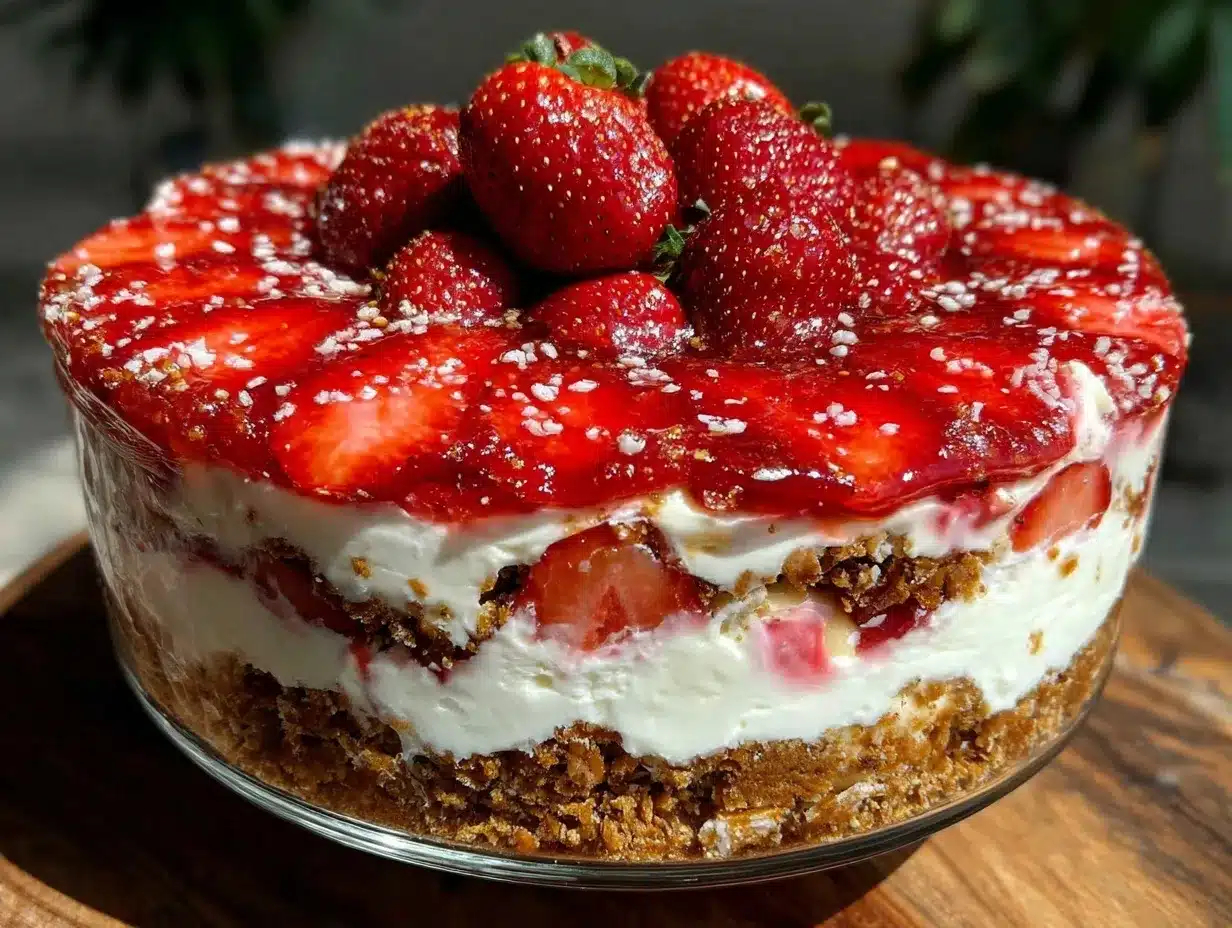 easy no bake strawberry pretzel salad preparation steps