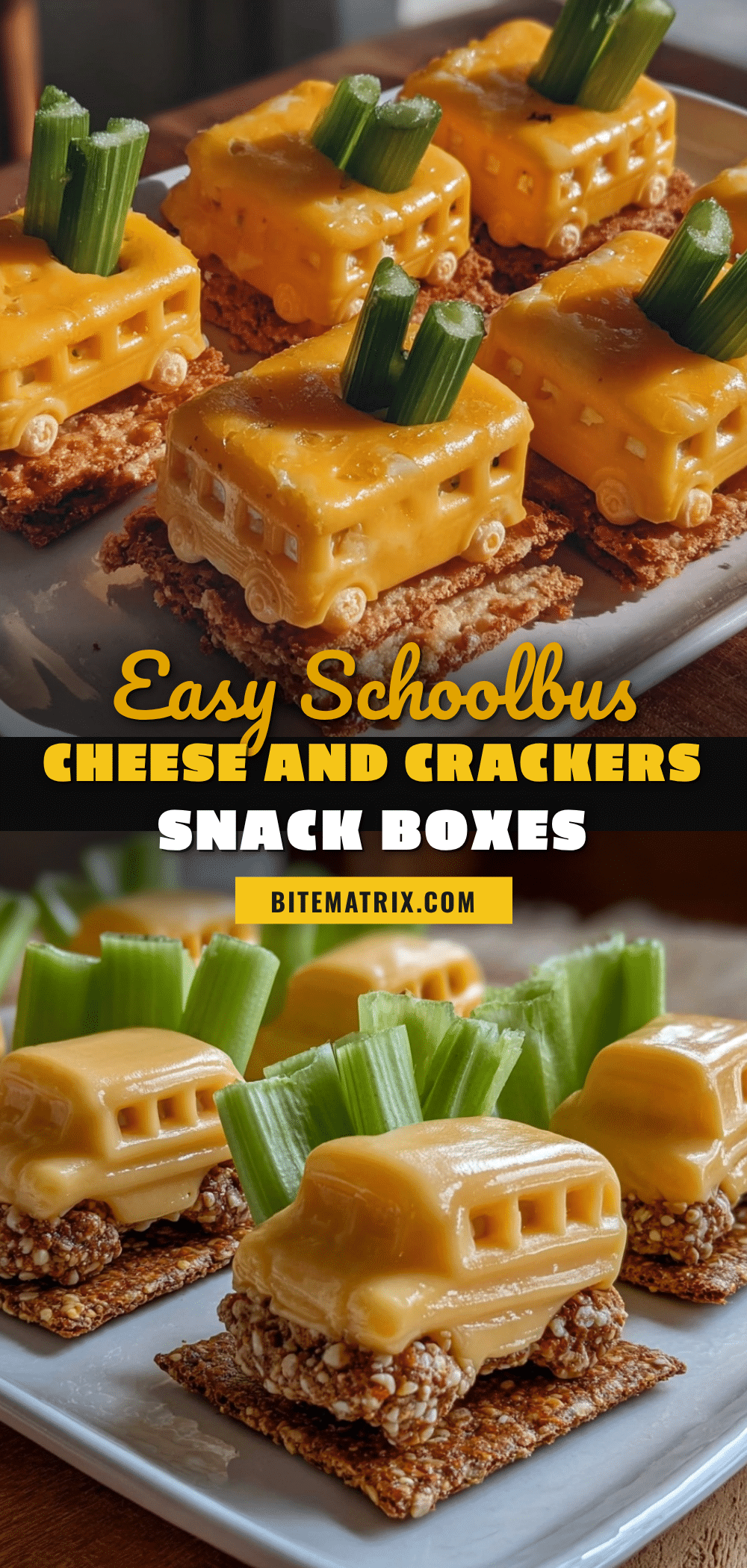 Easy Schoolbus Cheese and Crackers Snack Boxes recipe