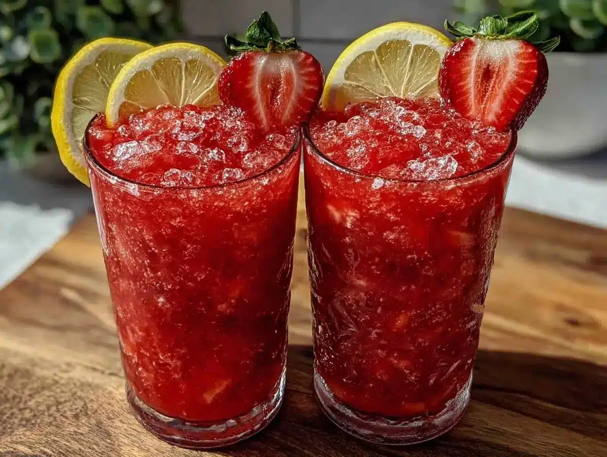 easy strawberry lemonade slushies preparation steps