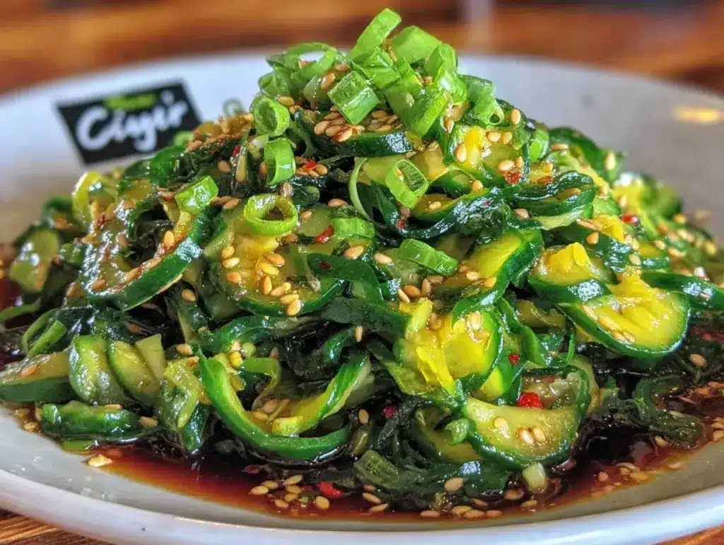 fresh asian sesame cucumber salad - featured image