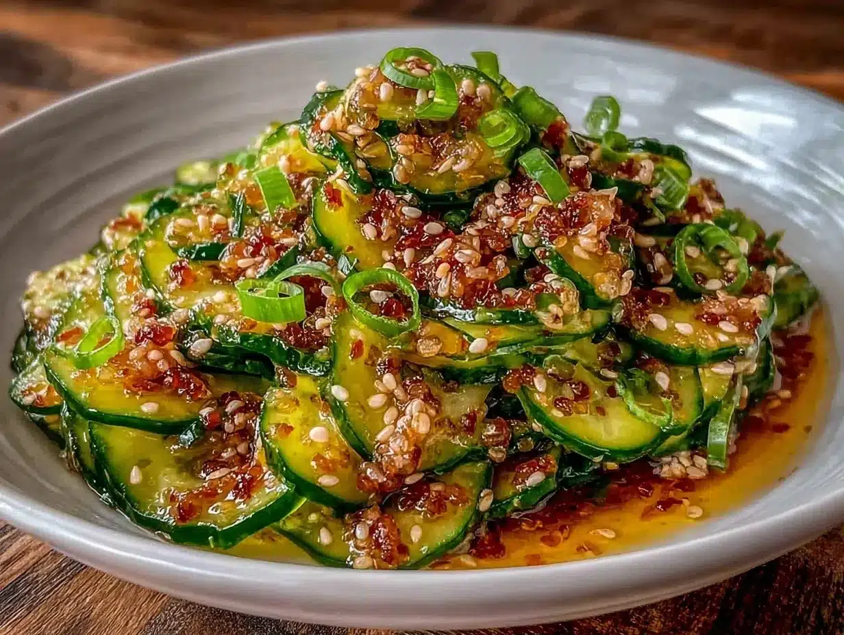 fresh asian sesame cucumber salad preparation steps