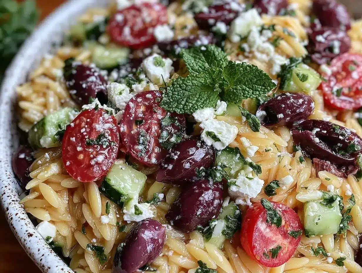 fresh greek orzo salad preparation steps