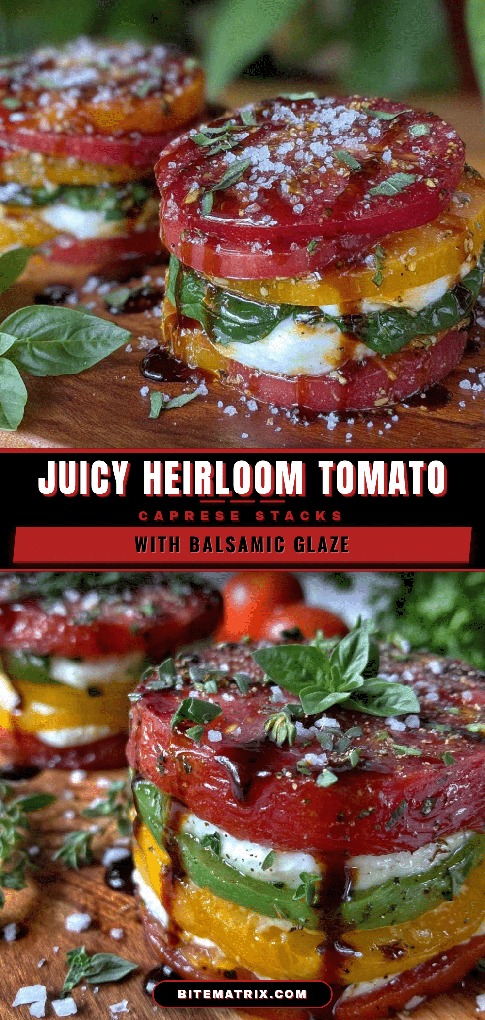 fresh heirloom tomato caprese stacks recipe