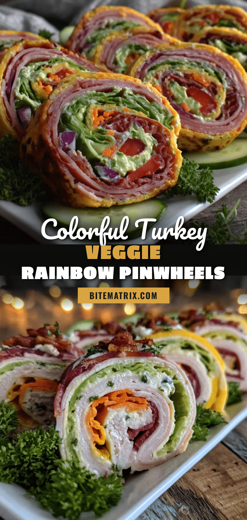fresh rainbow pinwheel sandwiches with turkey recipe