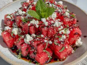 fresh watermelon feta mint salad - featured image