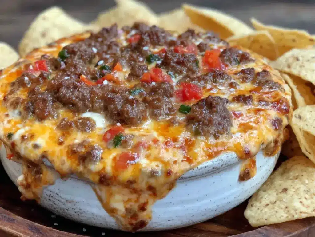 game day loaded queso dip - featured image