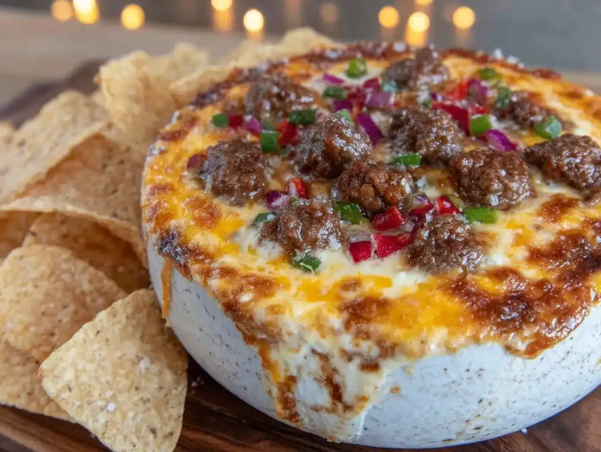 game day loaded queso dip preparation steps
