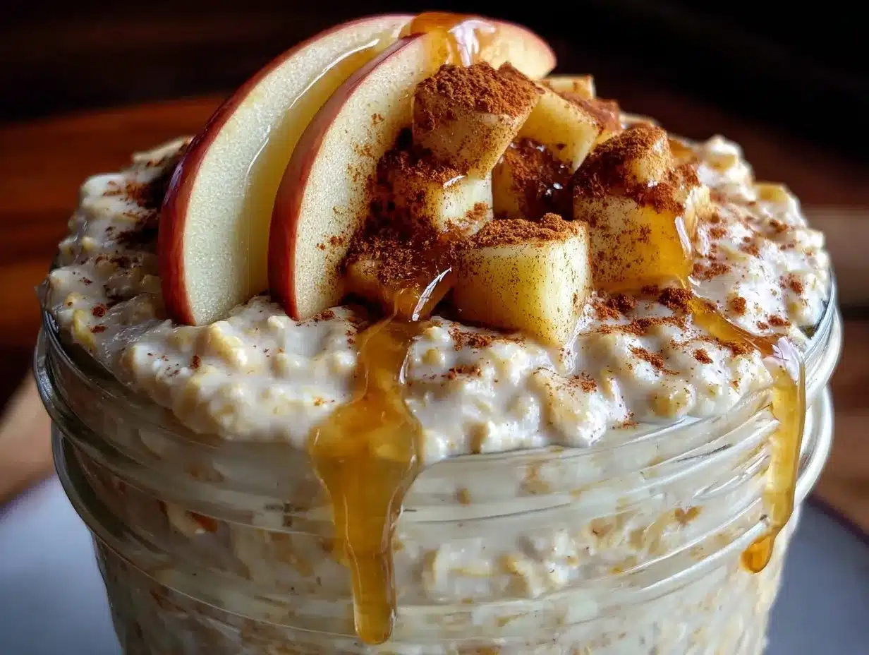 healthy apple cinnamon overnight oats preparation steps